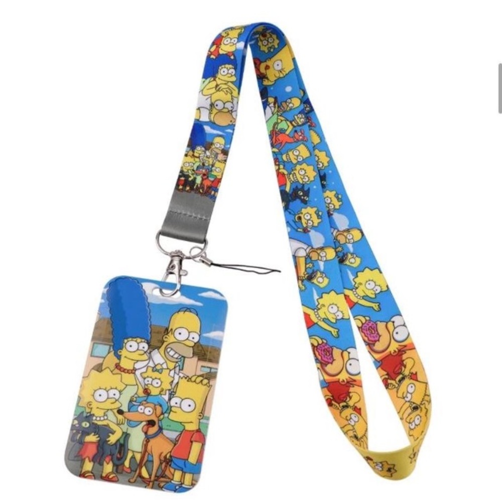 The Simpsons Blue Character Lanyard with ID Holder